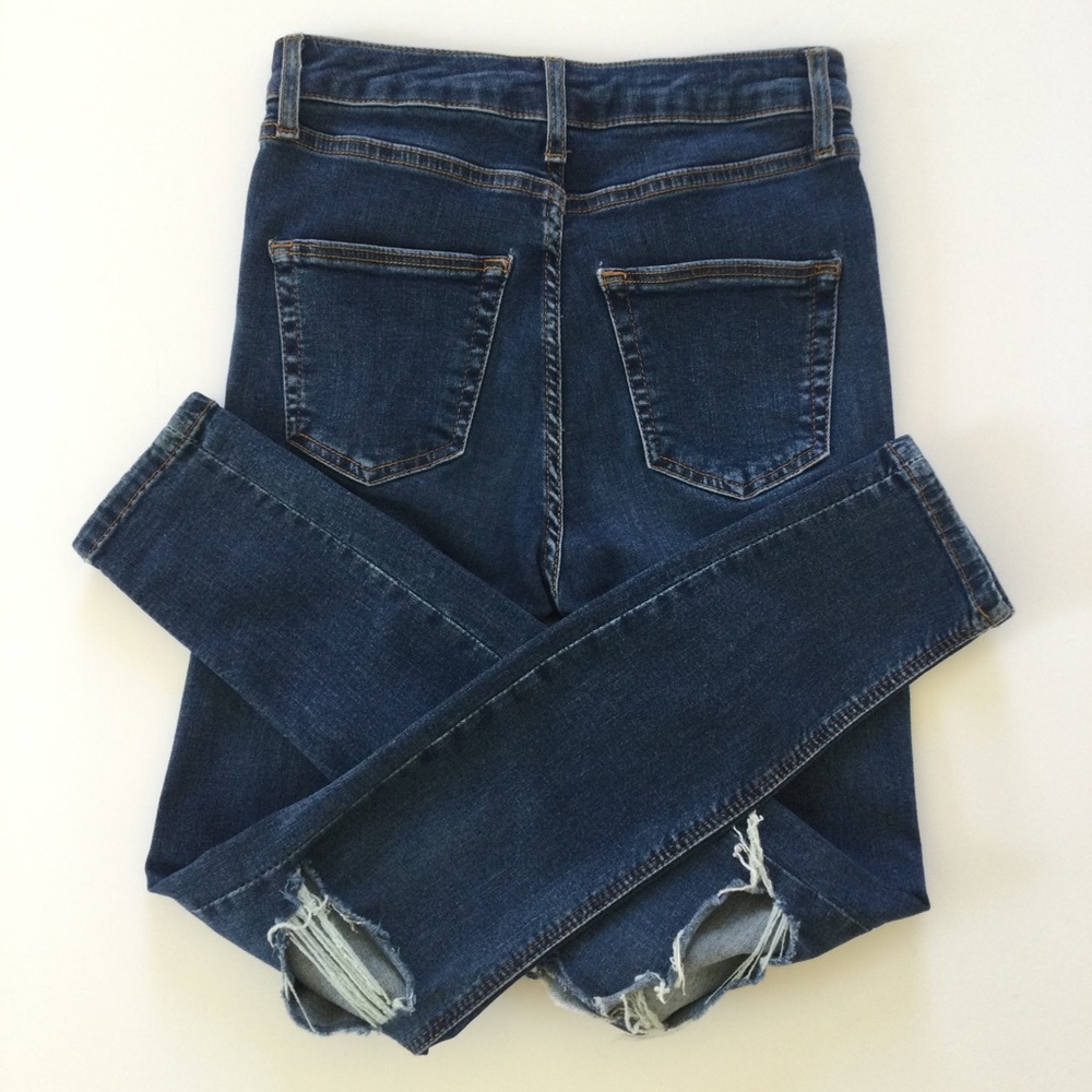 Top Shop Moto Jamie Distressed Jeans - Picture 2 of 5